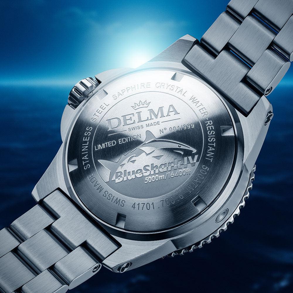 DELMA Blue Shark IV Black Bezel 5000m Automatic Diver Ref. 54701.760.6.034 - Image 5