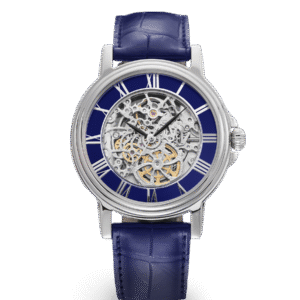 CLAUDE MEYLAN L'ABBAYE SKELETON 42 MM AUTOMATIC WATCH - Blue