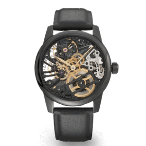 CLAUDE MEYLAN "LAC" HAND WIND SKELETON 42 MM WATCH - BLACK PVD