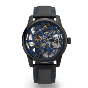 CLAUDE MEYLAN "LAC " HAND WIND SKELETON 42 MM WATCH - BLACK PVD