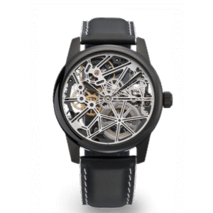 CLAUDE MEYLAN "LAC" HAND WIND SKELETON 42 MM WATCH - BLACK PVD