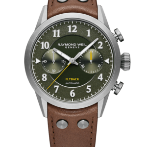 Raymond Weil Freelancer Men's Pilot Flyback Chronograph Leather Watch, 42mm