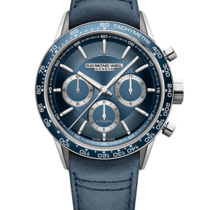 Raymond Weil Freelancer Men's Automatic Chronograph Blue Leather Watch, 43.5 mm