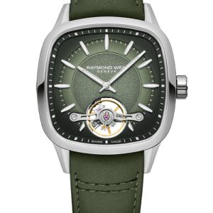 Raymond Weil Freelancer Calibre RW1212 Men?s Automatic Green Leather Strap Watch, 40 x 40 mm
