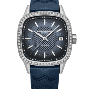 Raymond Weil Freelancer Ladies Automatic Blue Dial Leather Watch, 34.5 x 34.5 mm
