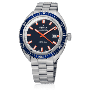 Edox Hydro-Sub Date Automatic Chronometer 42mm Blue Dial Diver – Ref. 80128-3BUM-BUIO