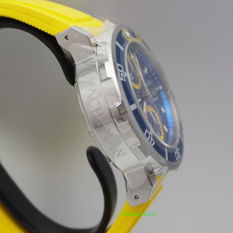 Paul Picot Yachtman III Chronograph Blue & Yellow Automatic Swiss Watch 43mm – Ref. P1127BJS.SG.2614CM061 - Image 3