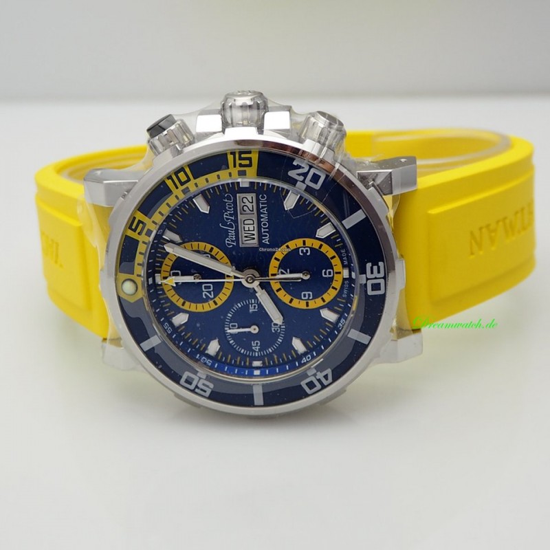 Paul Picot Yachtman III Chronograph Blue & Yellow Automatic Swiss Watch 43mm – Ref. P1127BJS.SG.2614CM061 - Image 4