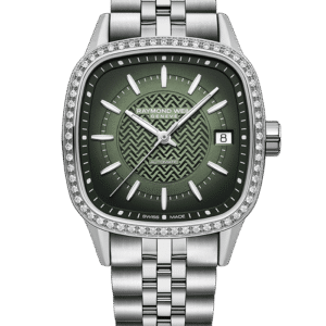 Raymond Weil Freelancer Ladies Automatic Green Dial Bracelet Watch, 34.5 x 34.5 mm