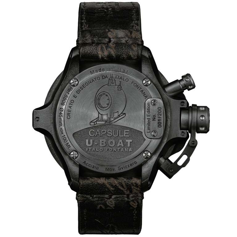 U-Boat Capsule 45mm PVD BK BL 8808 – Black PVD Steel Blue Dial Watch - Image 3