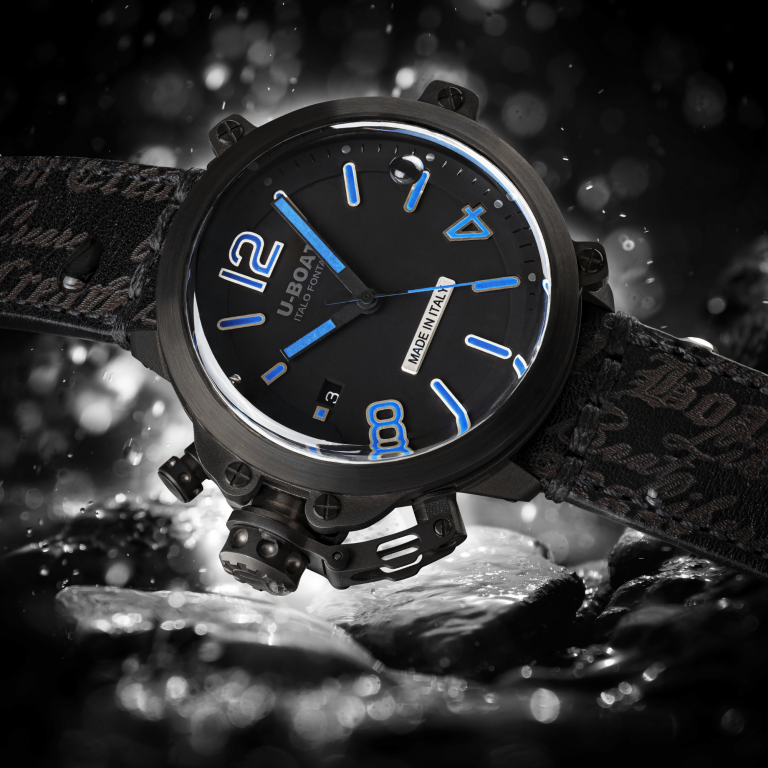 U-Boat Capsule 45mm PVD BK BL 8808 – Black PVD Steel Blue Dial Watch - Image 2