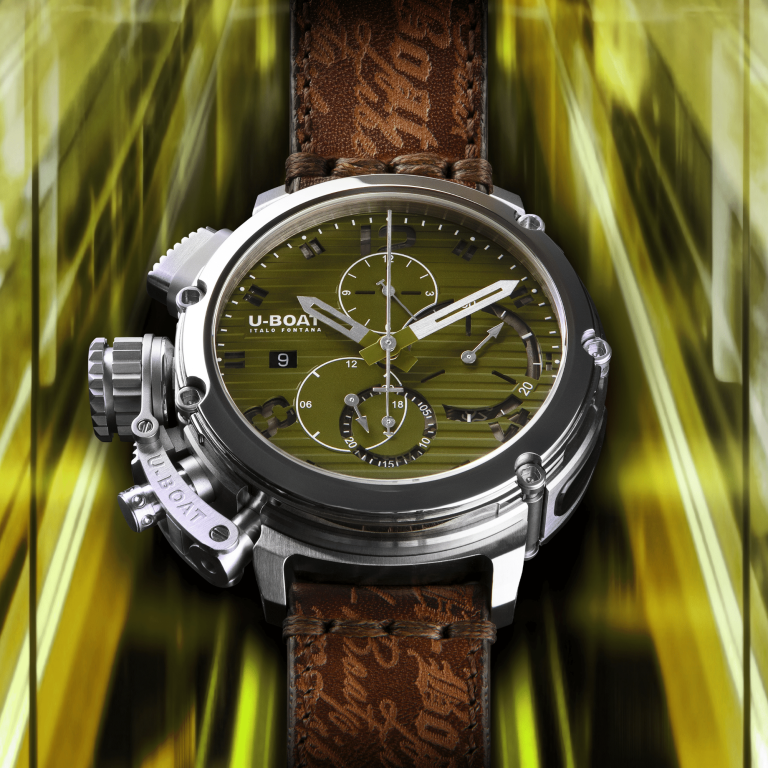 U-Boat Chimera Chrono 46mm 9591. Green dial, powerful chronograph function, deep 3D design and unmistakable presence. - Image 3