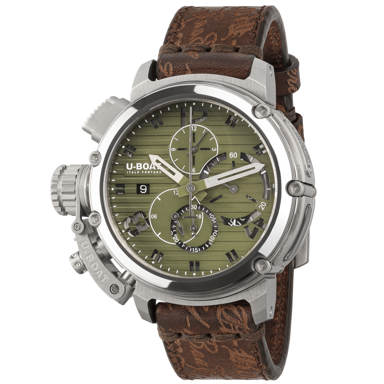U-Boat Chimera Chrono 46mm 9591. Green dial, powerful chronograph function, deep 3D design and unmistakable presence.