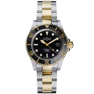 Davosa Ternos Diver 161.551.50 Two-Tone Steel & Gold Automatic Dive Watch 200M – Swiss Made