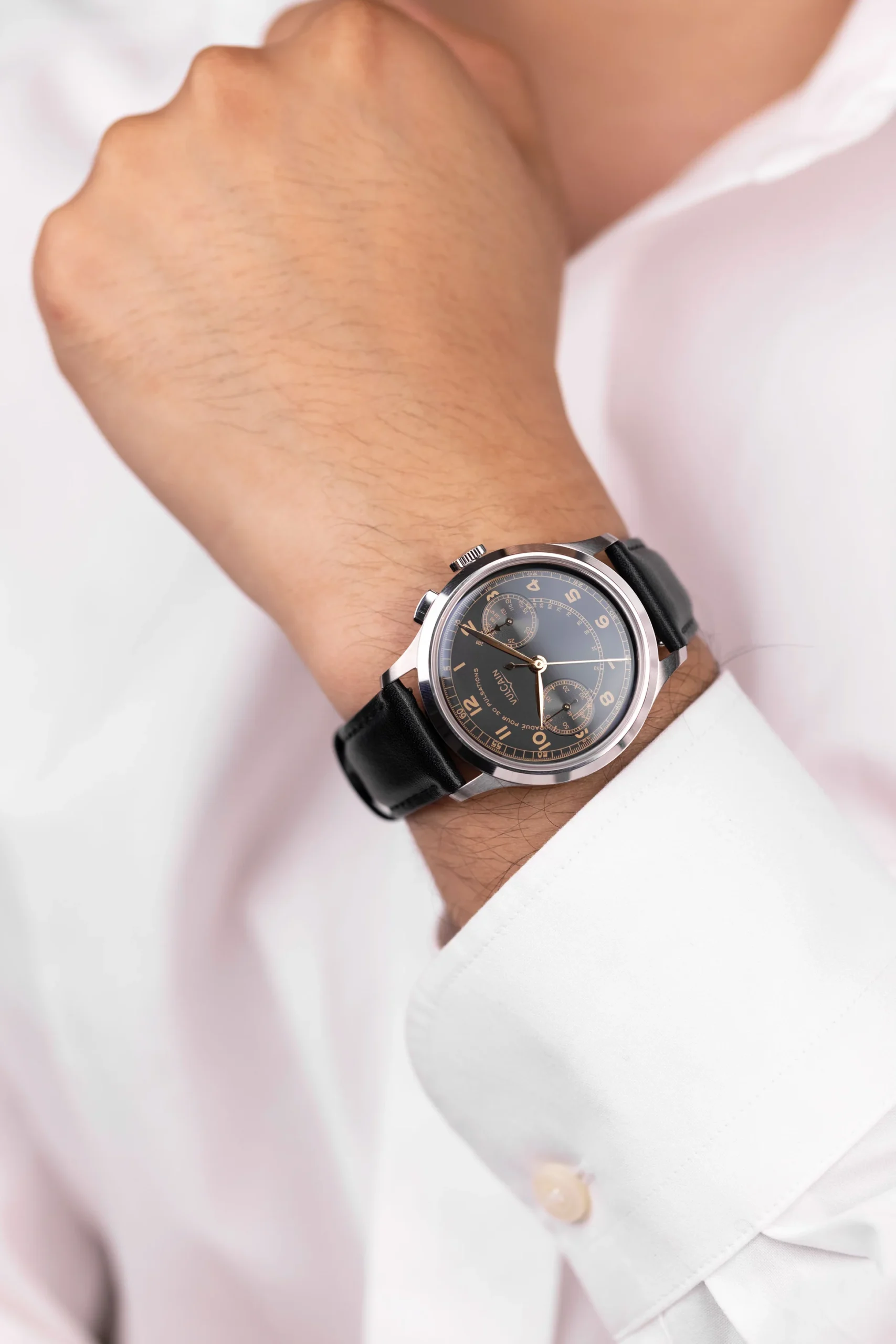 Vulcain Monopusher Heritage Black – Swiss Hand-Wound Chronograph 39mm - Image 4