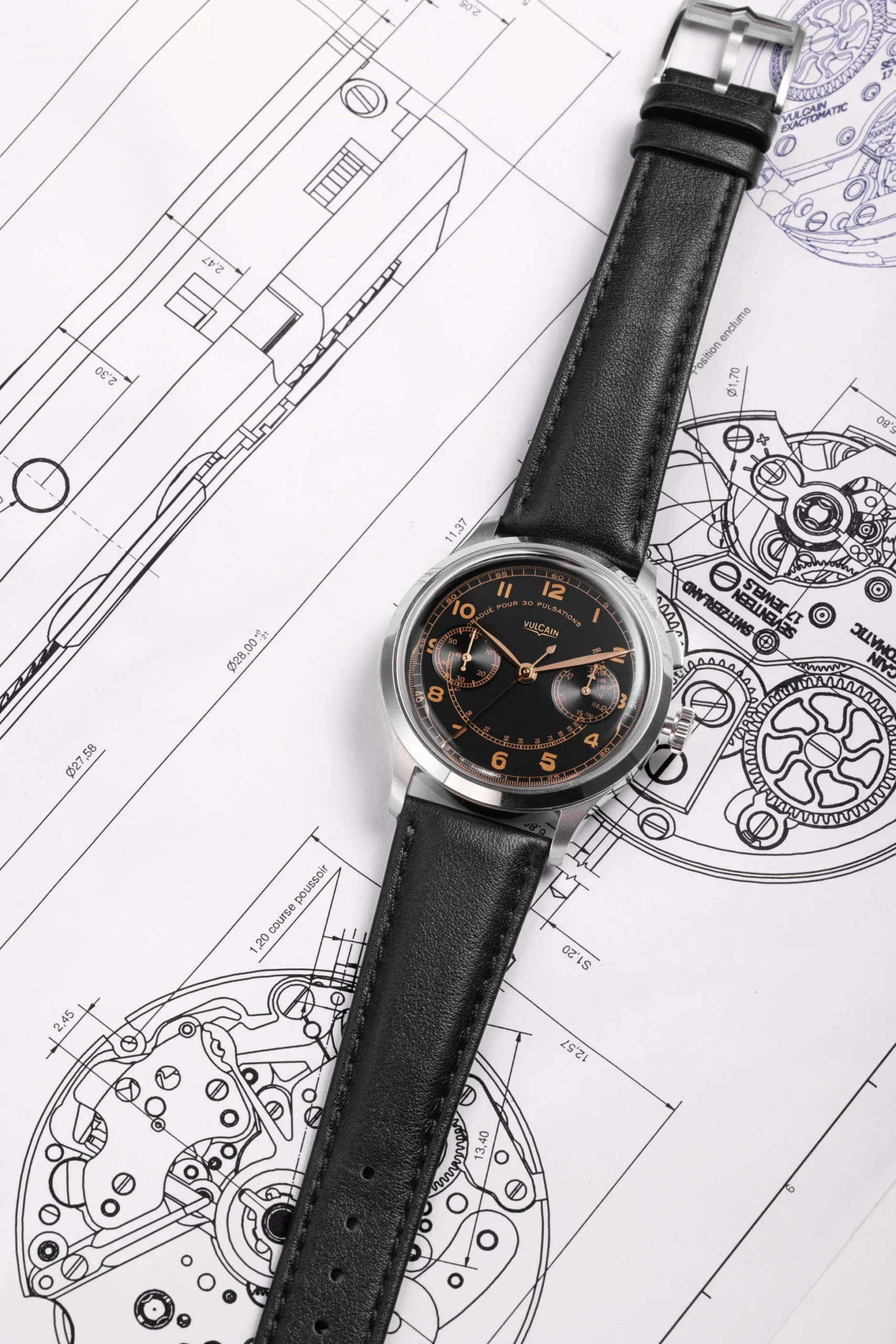 Vulcain Monopusher Heritage Black – Swiss Hand-Wound Chronograph 39mm - Image 5