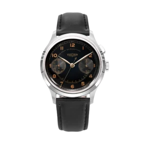 Vulcain Monopusher Heritage Black – Swiss Hand-Wound Chronograph 39mm