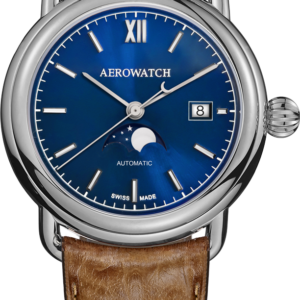 Aerowatch 1942 Moon Phase Automatic A 77983 AA06 – Blue Dial Swiss Luxury Watch