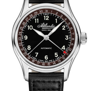Atlantic Worldmaster Automatic Pointer Date Black / Wine Red Ref. 52782.41.93 – Swiss Automatic Pointer Date