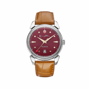 Cuervo y Sobrinos 3195.1TBY Burgundy Dial COSC Automatic Watch – 1950s Havana Elegance