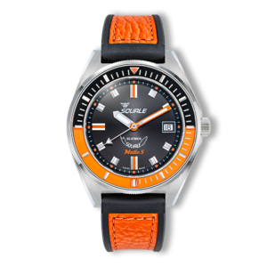 Squale Matic S Orange HydroLeather Ref. MATICBKOBK.RLOR | Swiss Automatic 600m Diving Watch