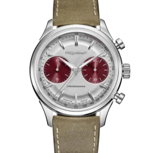 Pequignet Royale Paris Chronograph Manufacture Ref. 9120413/C – Silver Dial & Red Counters