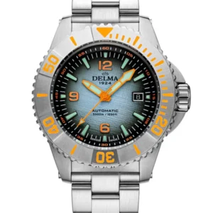 Delma Blue Shark IV Teal Gradient Dial Ref. 41701.700.6.198 – Swiss Automatic 5000m Professional Dive Watch