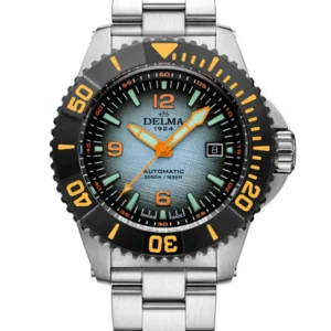 Delma Blue Shark IV Black Bezel Teal Gradient Dial Ref. 54701.700.6.198 – Swiss Automatic 5000m Professional Dive Watch
