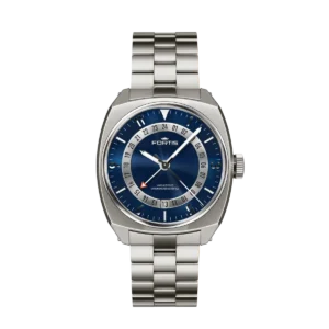 Fortis Vagabond V-40 Blue Dusk F6660002 – Titanium GMT with 18k White Gold Ring