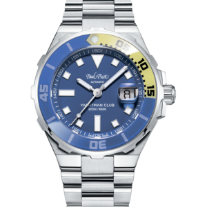 Paul Picot Yachtman Club Blue Dial & Yellow Bezel Automatic Swiss Watch Ref. P1251BJ.SG.4000.3614