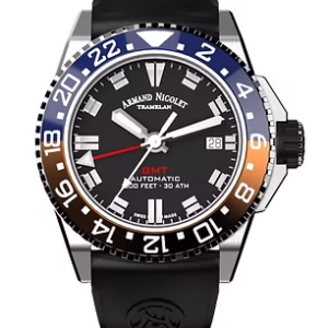 Armand Nicolet JS9 GMT Pepsi Ref. A487BGN-NR-GG2710N Swiss Automatic GMT Watch – 41 mm – 300 m