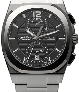 Armand Nicolet Chronograph Ref. A668AAA-NR-MA4670A Swiss Automatic Chronograph – 41 mm