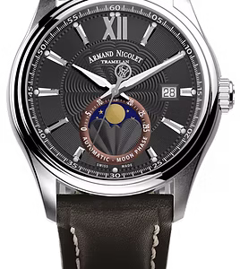 Armand Nicolet M02 Moonphase Ref. A740L-NR-P140NR2 Swiss Automatic Moonphase Watch – 41 mm