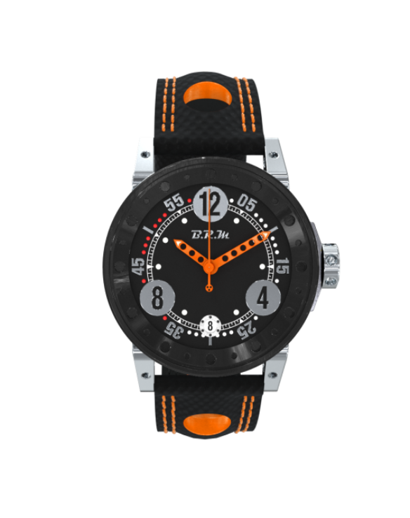 BRM V7-38 Black & Orange French Automatic Racing Watch - Image 3