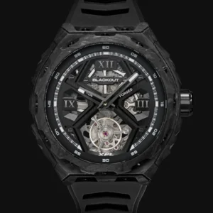 BLACKOUT XPE Tourbillon Ultrablack Swiss-Assembled Automatic Flying Tourbillon Carbon Watch – 42.5 mm