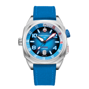 CUERVO Y SOBRINOS Caribe Light Blue Automatic Diver 43 mm – Ref. 2860.1LBL | Cuban Soul & Swiss Precision