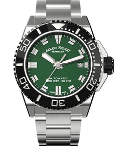 Armand Nicolet JS9 Date Ref. A481AGN-VR-MA2481AA Swiss Automatic Dive Watch – Green Dial – 41 mm – 300 m