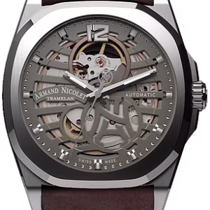 Armand Nicolet J09 Skeleton Ref. A660RAA-GR-PK4140TM Swiss Automatic Semi-Skeleton Watch – 41 mm