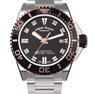 Armand Nicolet JS9 Date Ref. A481AGN-NR-MA2481AA Swiss Automatic Dive Watch – Black Dial – 41 mm – 300 m