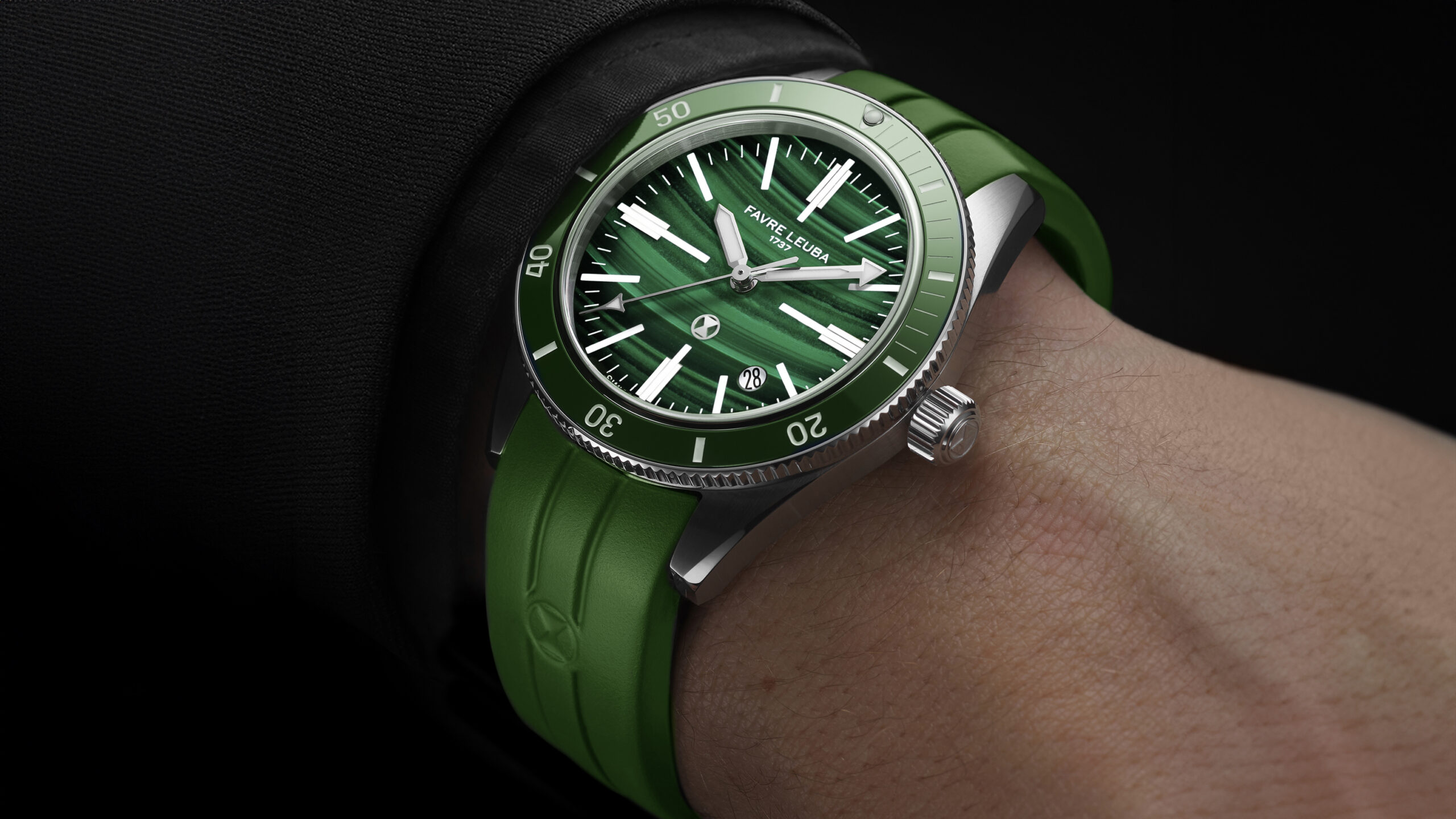 Favre Leuba Deep Raider Renaissance Malachite 00.20308.101.51.303 – 40 mm Automatic Diver 300 m - Image 2
