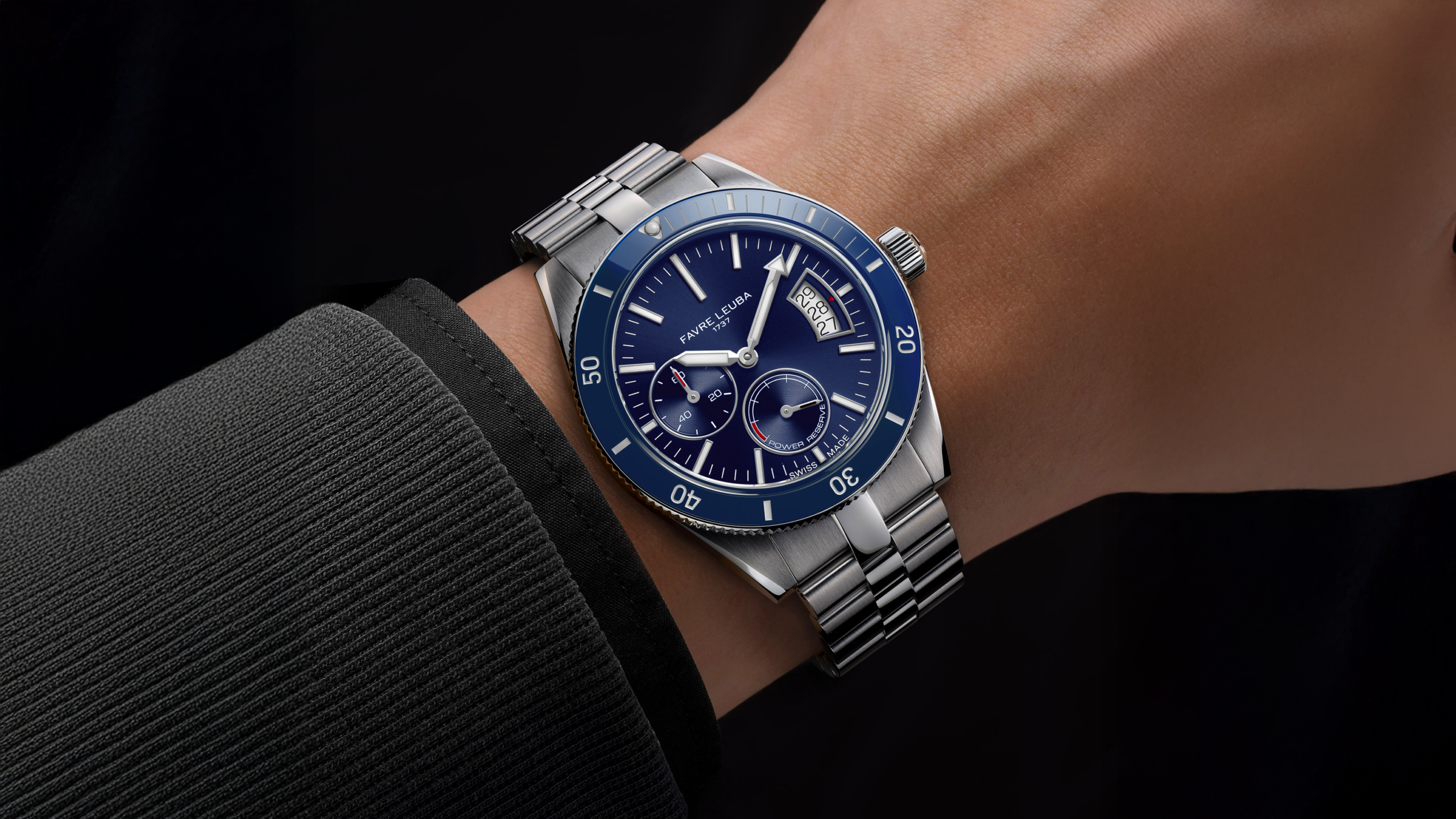 Favre Leuba Deep Raider Power Reserve Blue 40 mm Ref. 00.20310.109.02.200 – Swiss Automatic 300 m Diver - Image 2