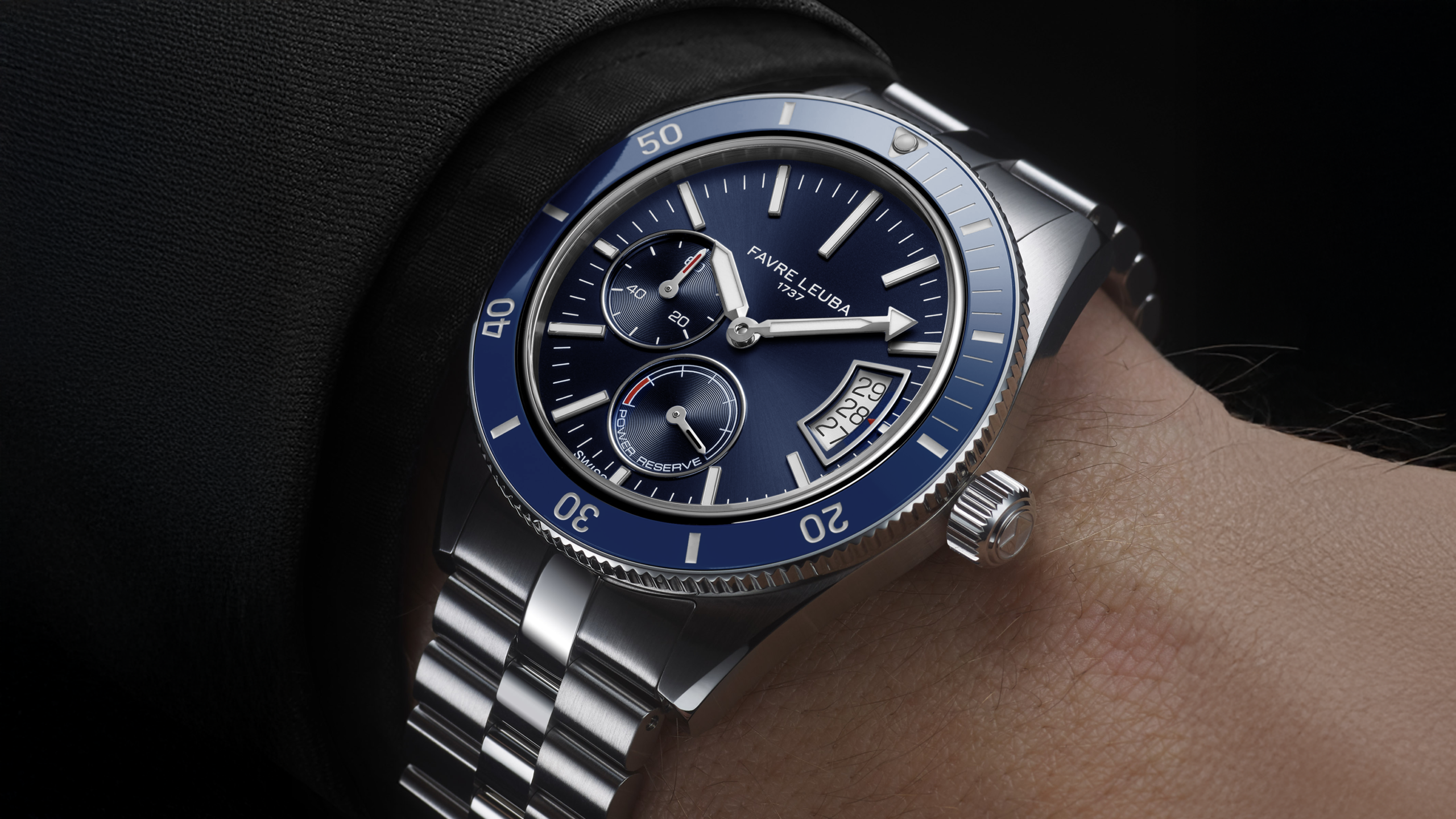 Favre Leuba Deep Raider Power Reserve Blue 40 mm Ref. 00.20310.109.02.200 – Swiss Automatic 300 m Diver - Image 3