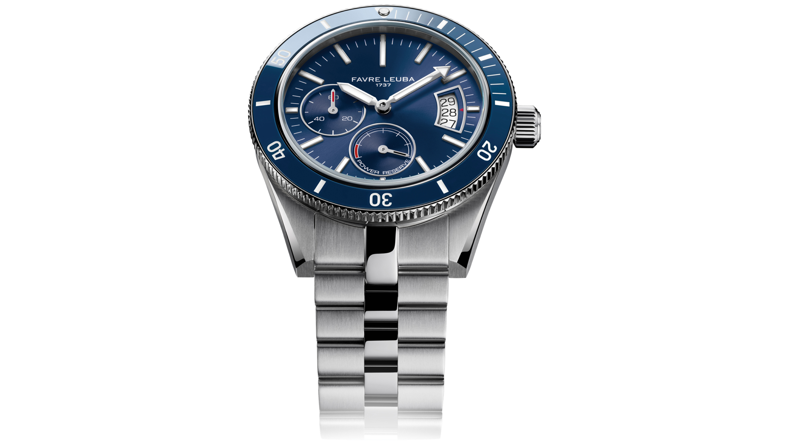 Favre Leuba Deep Raider Power Reserve Blue 40 mm Ref. 00.20310.109.02.200 – Swiss Automatic 300 m Diver - Image 5
